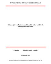 El Subregistro de Nacimientos: El análisis de las variables de género y etnia en Ecuador 