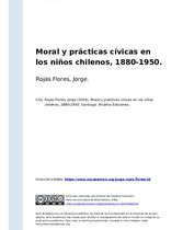 Moral y prácticas cívicas en los niños chilenos, 1880-1950