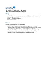 Sesión 6. Curiosidad e inquietudes