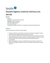 Sesión 7. Nuestra higiene, nosotros mismos y los demás